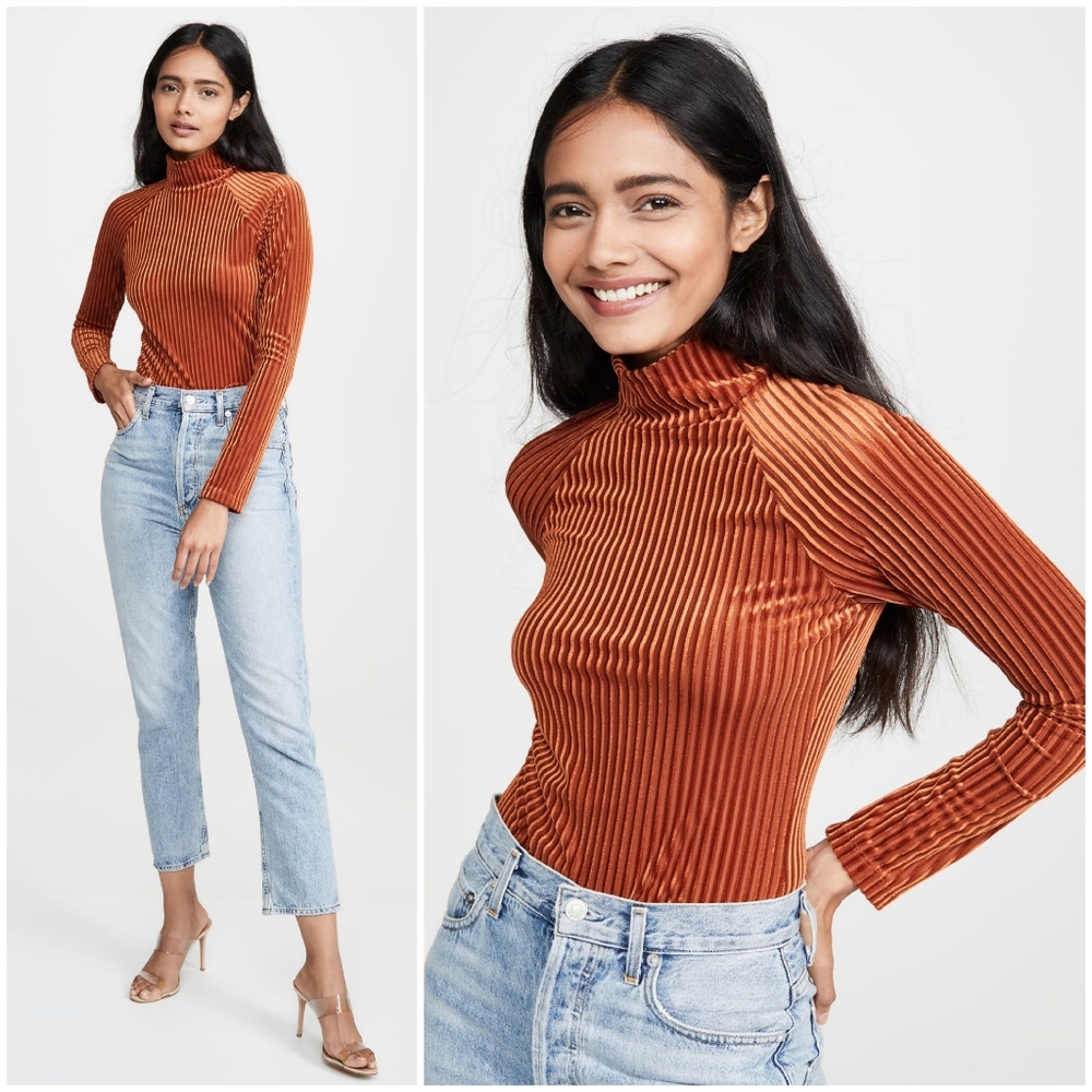 Only Hearts Velour Turtleneck Thong Bodysuit